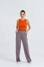 Regata Cropped Sem Costura Barra Frufru Canelada Cor:SunsetTamanho:M