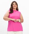Regata em Ribana Feminina Plus Size Secret Glam Rosa