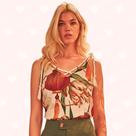 Regata Estampada Alça Aviamento - Moda Casual Chic