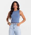 Regata Feminina Básica Em Cotton Leve Rovitex Azul