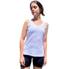 Regata Feminina Branca Fenda Lateral Gola U Camiseta Regata Fitness Tecido Leve Regata Academia