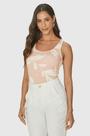 Regata Feminina Decote Redondo Estampada em Viscose Stretch para Dias Quentes