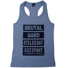 Regata feminina fitness Goz Spirit model Leg Day cinza mescla