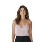 Regata Feminina Lavanda Alça Fina Decote V Elegante Casual