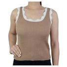 Regata Feminina Parado no Ar Tricot Marrom - 721138