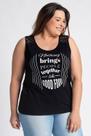 Regata Feminina Plus Size Estampada Detalhe Renda Gota Costas - Serena