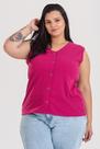 Regata Feminina Plus Size Ribana Marrocos Detalhe Botão - Serena