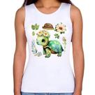 Regata Feminina Tartaruga, flores e chapéu - Foca na Moda