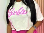 Regata Feminino Na Cor Branca da Barbie TAM G