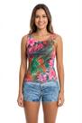 Regata Floral Feminina La Rossi em Ribana Leve Sem Manga 3872 Regata Floral Feminina La Rossi em Ribana Leve Sem Manga 3872