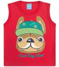 Regata Infantil Menino Meia Malha Aplique Cool Dog Kamylus