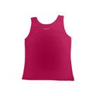 Regata listrada, basic+, em malha poliester com viscose e elastano, ref b973 na cor rosa gg