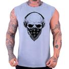 Regata Machão Estampada Caveira Justiceiro Pitbull Skull Fitness Treino