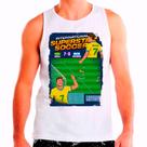 Regata Masculina Branca Allejo Jogador Soccer jogos Anos90 Regata Masculina Branca Allejo Jogador Soccer jogos Anos90