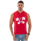 Regata Masculina Com Capuz Para Academia Estampada Caveira Halteres