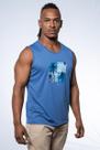 Regata Masculina Estampada Azul