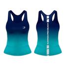 Regata Nadadora Fitness Feminina Azul Verde SUMMER PRO Treino Beach Tennis