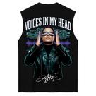 REGATA OVERSIZED ARGY VOICES IN MY HEAD PRETA - 100% Algodão, Corte a Fio, Estilo Streetwear