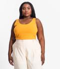 Regata Plus Size Em Ribana Canelada Secret Glam Amarelo Regata Plus Size Em Ribana Canelada Secret Glam Amarelo