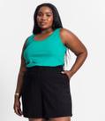 Regata Plus Size Em Ribana Canelada Secret Glam Verde