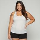 Regata Plus Size Feminina Algodão Blusa Academia Basica Lisa Coloridas