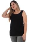 Regata Plus Size Feminina Básica Alça Larga Anistia Preta Regata Plus Size Feminina Básica Alça Larga Anistia Preta