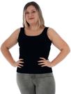 Regata Plus Size Feminina Lisa Fitness Poliamida Preta