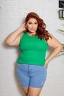 Regata Plus Size Listrada Branca Regata Plus Size Listrada Branca