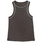 Regata rib b+, em ribana algodão com elastano, ref r069 cinza com branco p