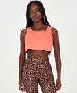 Regata Super Cropped Frente e Costas Alto Giro Coral Intenso