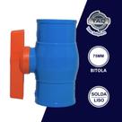 Registro De Esfera Solda Irrigação Com sistema TAQ e V.A.R Pvc Azul 75mm Durín