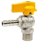 Registro De Gás Esfera Angular 90 Rosca 1/2 Npt Macho X 3/8