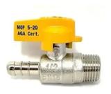 Registro De Gás Reto Rosca 1/2 Npt Macho X 3/8 Bm