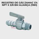 Registro De Gás Zamac 1/4 NPT X 3/8 BM ALIANÇA