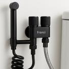 Registro Duplo Preto Fosco 2 Saídas Individuais Metal Válvula Cerâmica Lavabo Tanque Maquinas de lavar