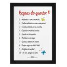 "Regras para quarto,Mantenha a cama arrumada."Quadro Quarto