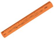 Regua 30 Cm Flexivel Laranja Neon Waleu