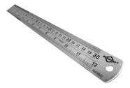Régua Aço Inox 30cm Brasfort 300mm 8662 Escala Polegadas 12