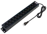 Regua com 12 Tomadas - com Filtro de linha - para Rack 19 - 10A - cabo 1,5m Forceline 0091000001