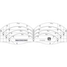 Regua Criativa Ondas Circulo Patchwork 14x44cm Rcp003