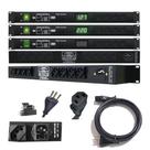 Regua de AC 12 Tomadas 10A 2500W Padrão Rack 1U Led Verde Com Check Voltagem