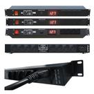 Regua de AC Profissional 12 Tomadas 10A 2500W Padrão Rack Para Perifericos e CFTV