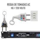 Regua de AC Profissional Com Visor Display Azul C/ 12 Tomadas 10A Padrão Rack