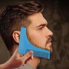 Régua de Aparo para Barba Comprida Gabarito de Design de Cavanhaque Pente Azul Simetria de Rosto