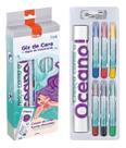 Régua De Crescimento Pintura Sereia + Giz De Cera Retrátil Régua De Crescimento Pintura Sereia + Giz De Cera Retrátil