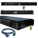 Regua de Tomadas Com 8 Entradas 10A 2500W Padrão Rack 19 Led LCD Check Voltagem 110/220V