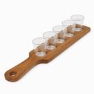 Régua Degustação Tequila Com 5 Copos 55ml Cachaça Vinho Em Madeira Artesanal Régua Degustação Tequila Com 5 Copos 55ml Cachaça Vinho Em Madeira Artesanal