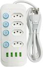 Régua Extensão 4 Tomadas E 4 Usb 4 Pd Led Bivolt