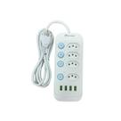 Régua Extensão 4 Tomadas Elétricas Botões individuais Filtro De Linha Segurança Com 4 Usb 2500W