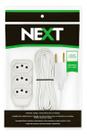Regua Extensão Eletrica Branco 3 Metros Bivolt 3 Tomadas